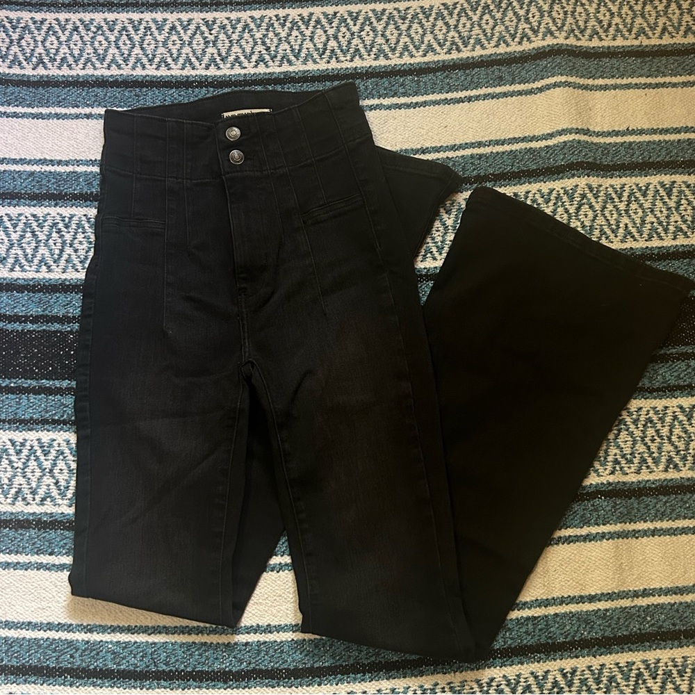 We The Free Black Flare Wide Leg Jeans